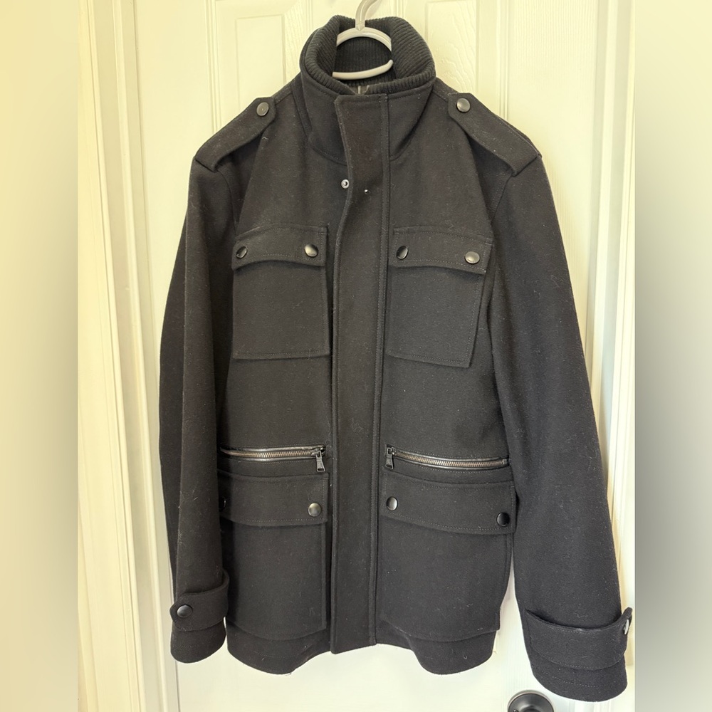 Express Men's Black Military Style Jacket